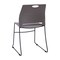 Flash Furniture Gray Plastic Stack Chair with Steel Sled Base RUT-NC499A-GY-GG - alternate 2